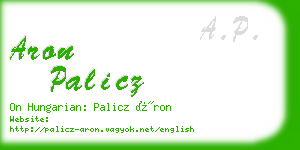 aron palicz business card